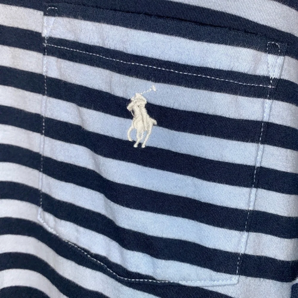Polo Ralph Lauren Classic Fit Striped Polo Shirt - Size L, Navy & Light Blue